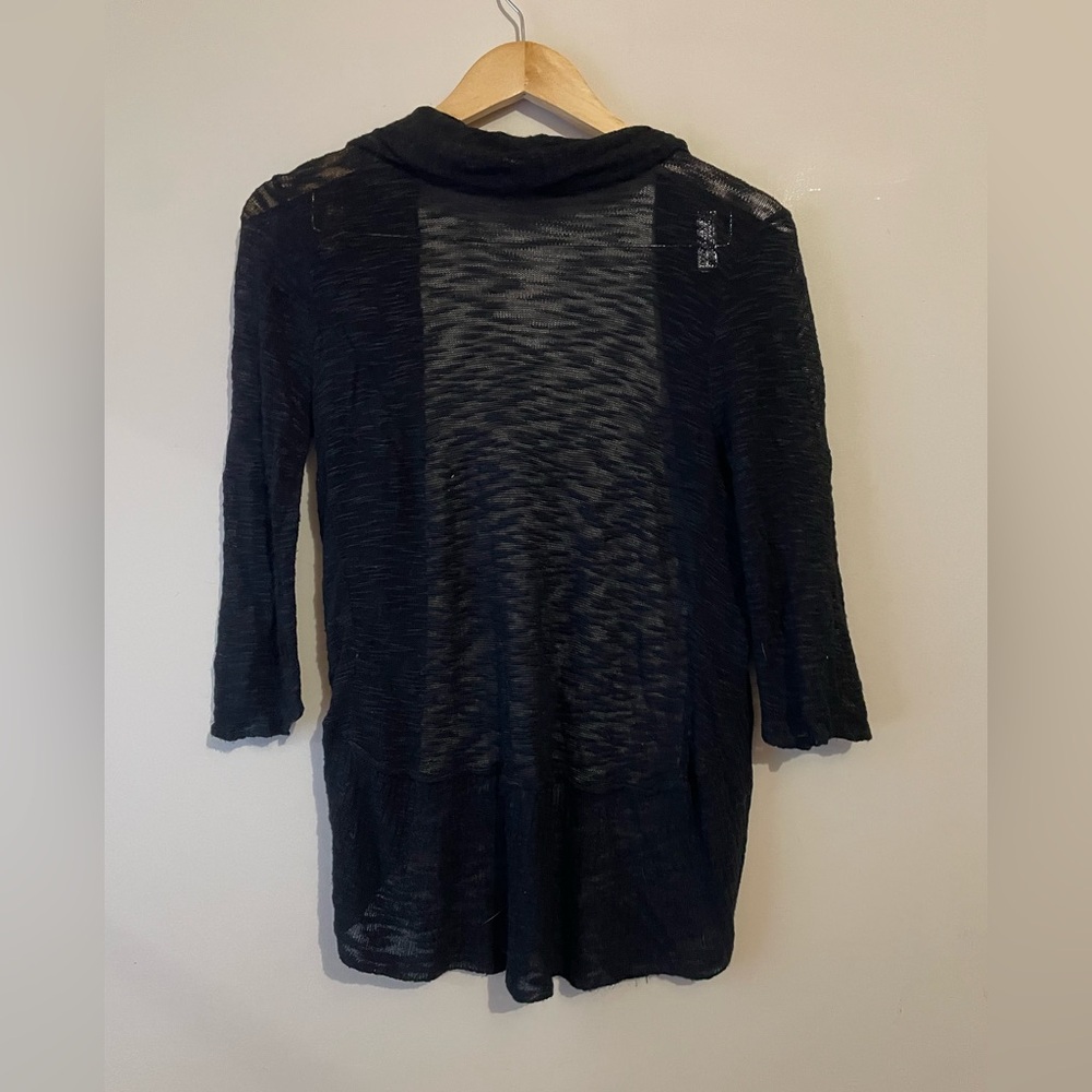 5/$15 | Seduction | Black Sheer Open Front Cardigan